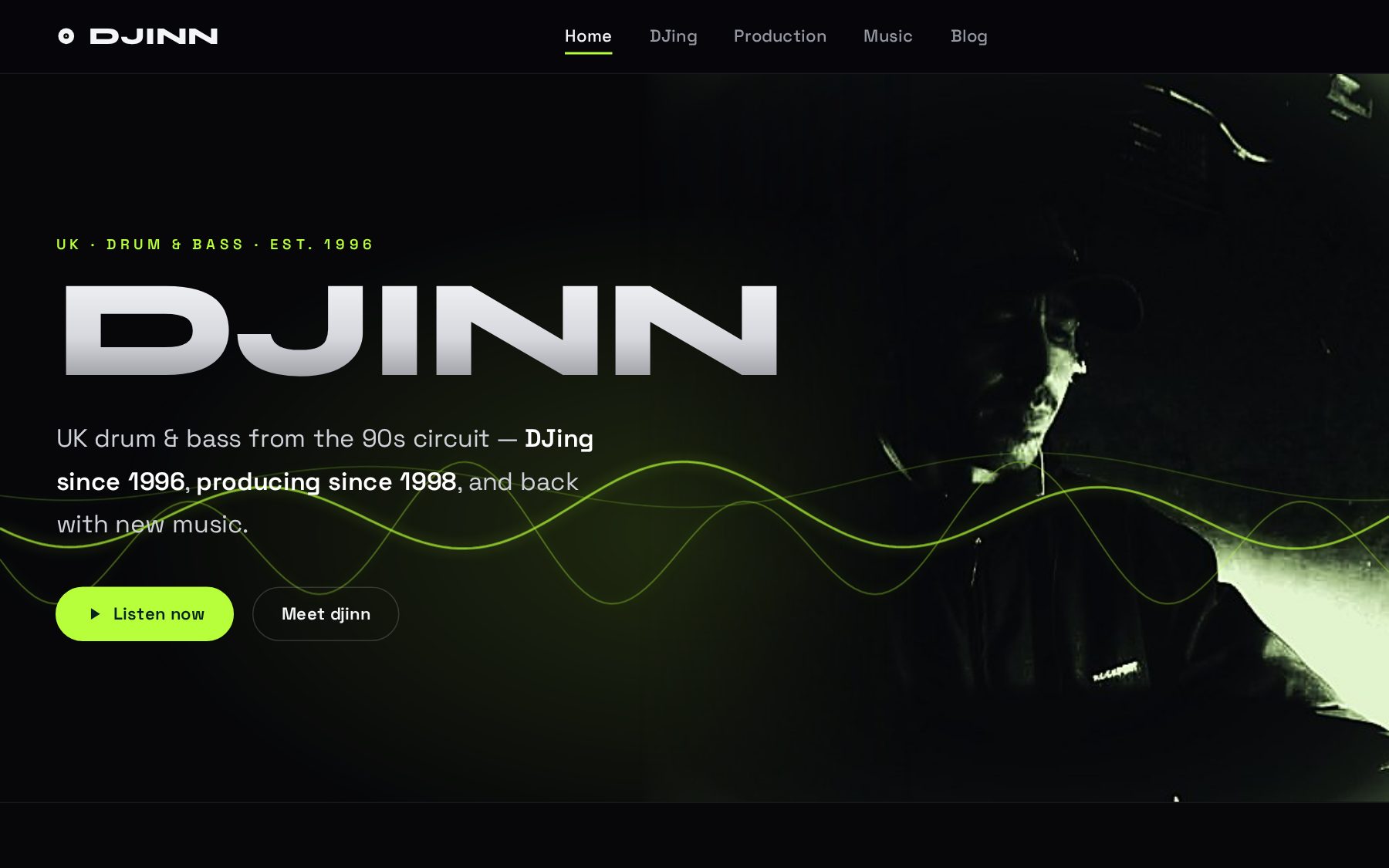 Screenshot of djinn (DJ/Producer)
