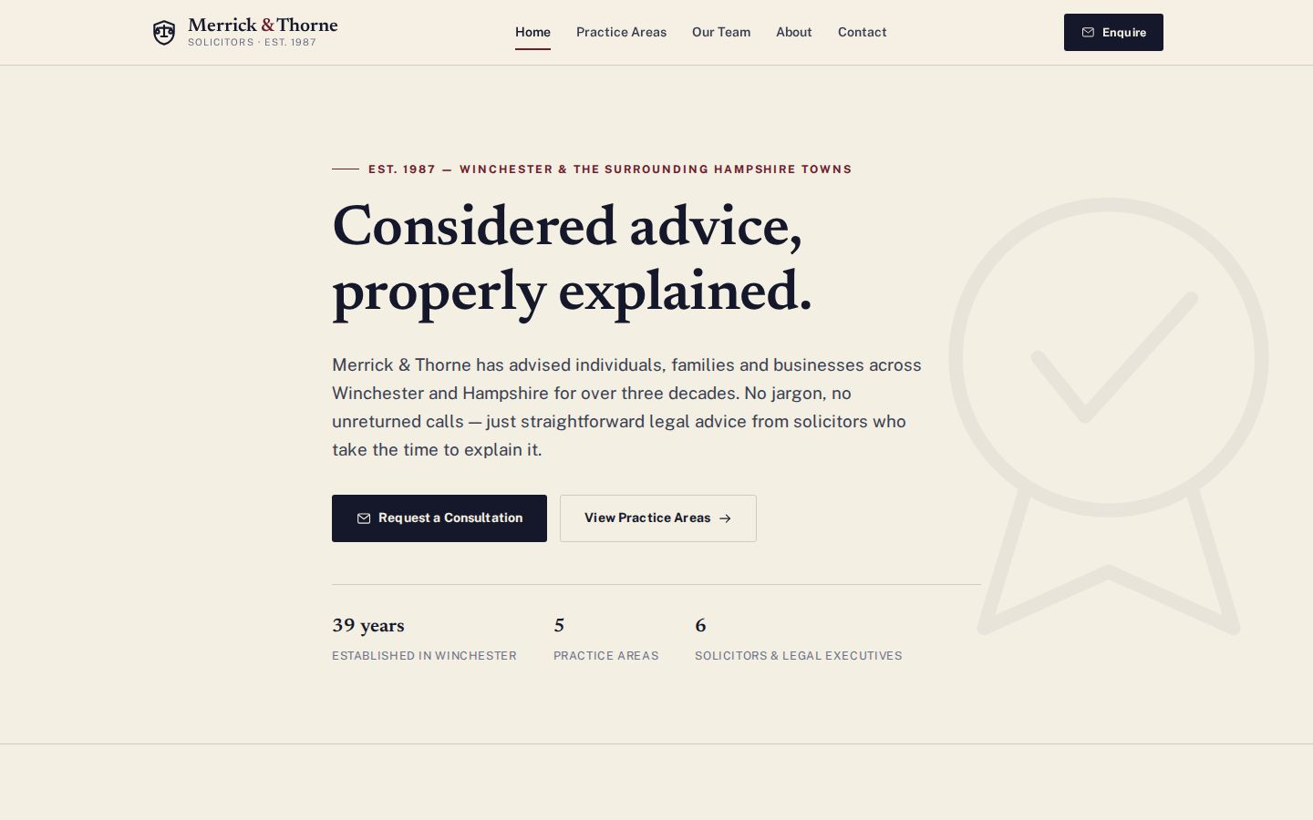 Preview: Merrick & Thorne Solicitors